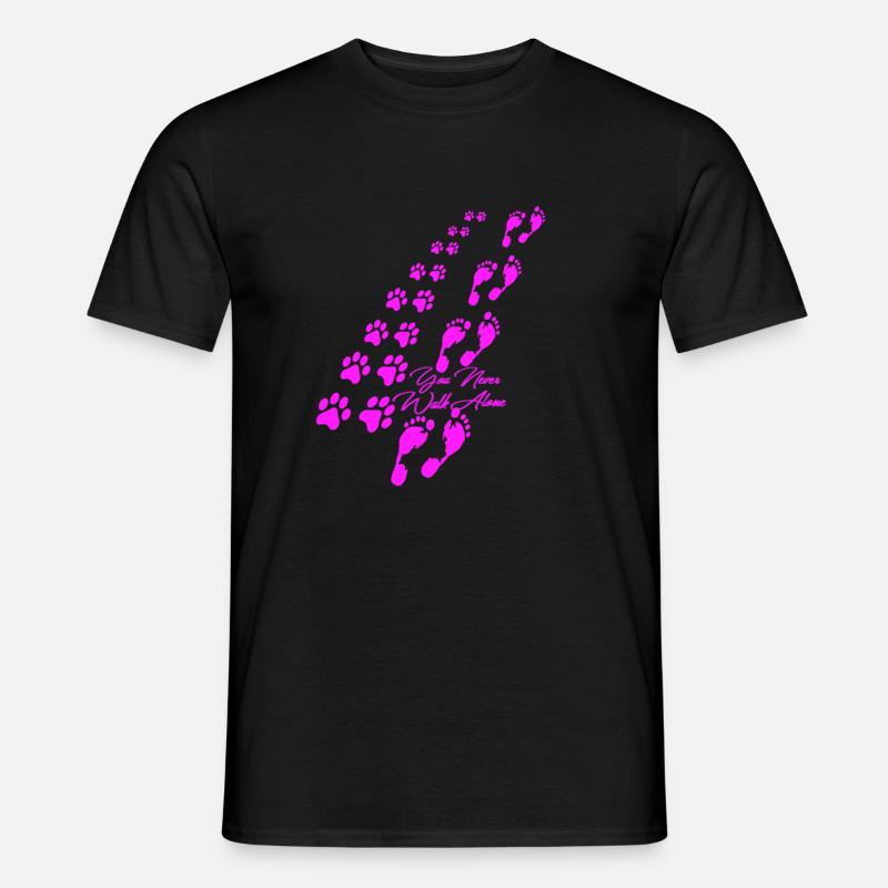 You never walk alone Hund - Männer T-Shirt - Schwarz