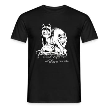 Wolf family beautiful saying - Men's T-Shirt - black - Front - AI Model Male 178 light (178cm)