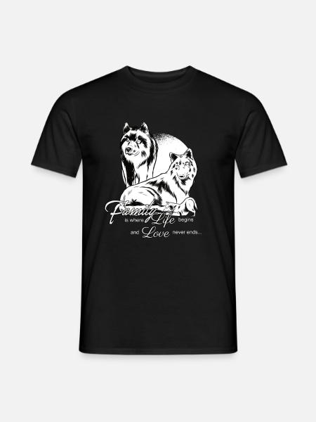 Wolf family beautiful saying - Men's T-Shirt - black