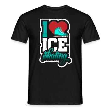 Patinage artistique Patinage artistique J'aime le patinage sur glace - T-shirt homme - noir - Devant - AI Model Male 178 light (178cm)