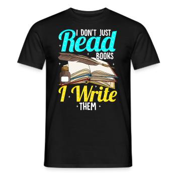Autor Schriftsteller Bücher Roman Schreiben - Männer T-Shirt - Schwarz - Vorne - AI Model Male 178 light (178cm)