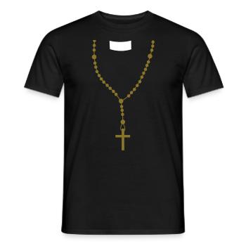 Priester Pfarrer Lustiges Karneval Fasching Kostüm - Männer T-Shirt - Schwarz - Vorne - AI Model Male 178 light (178cm)
