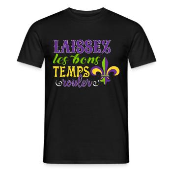 Costume Laissez Les Bons Temps Rouler Mardi Gras - T-shirt homme - noir - Devant - AI Model Male 178 light (178cm)