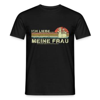 Ich liebe meine Frau Werkstatt basteln Geschenk - Männer T-Shirt - Schwarz - Vorne - AI Model Male 178 light (178cm)