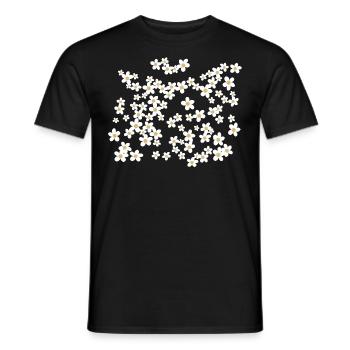Motif marguerite belles fleurs - T-shirt homme - noir - Devant - AI Model Male 178 light (178cm)