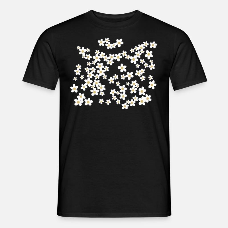 Gänseblümchen Muster Schöne Blumen - Männer T-Shirt - Schwarz