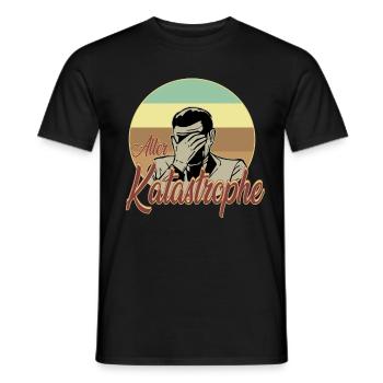 Old disaster vintage style - Men's T-Shirt - black - Front - AI Model Male 178 light (178cm)