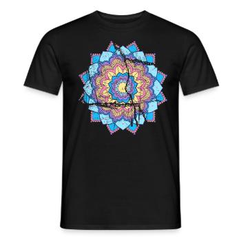 Mandala summer beginning summer - Men's T-Shirt - black - Front - AI Model Male 178 light (178cm)
