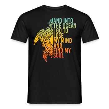Dans l'océan, je vais perdre mon esprit, trouver mon âme - T-shirt homme - noir - Devant - AI Model Male 178 light (178cm)