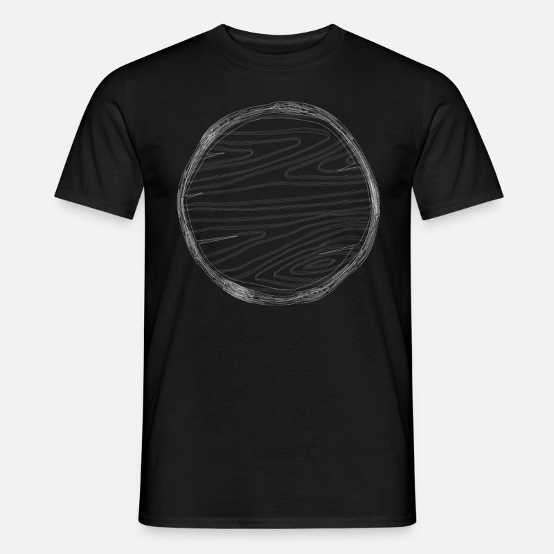 Holzscheibe mit Rinde - Männer T-Shirt - Schwarz