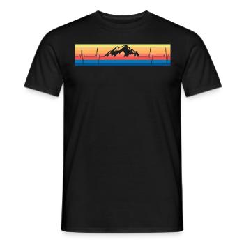 Berge Herzschlag - Männer T-Shirt - Schwarz - Vorne - AI Model Male 178 light (178cm)