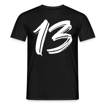 13 - Men's T-Shirt - black - Front - AI Model Male 178 light (178cm)