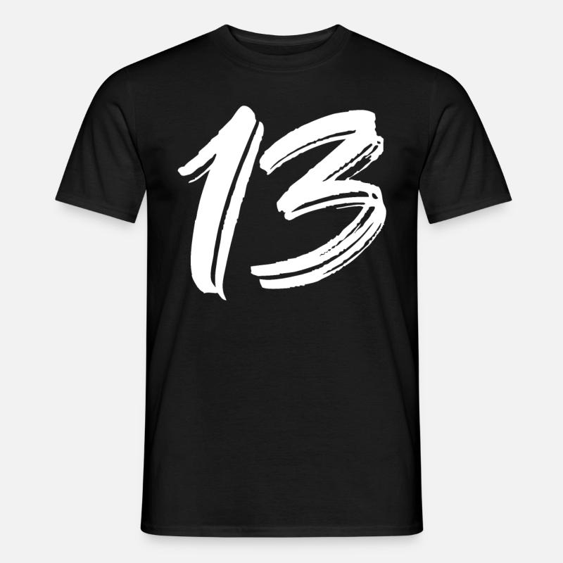 13 - Männer T-Shirt - Schwarz