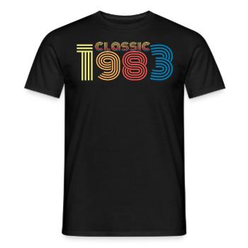 1983 vintage - Men's T-Shirt - black - Front - AI Model Male 178 light (178cm)