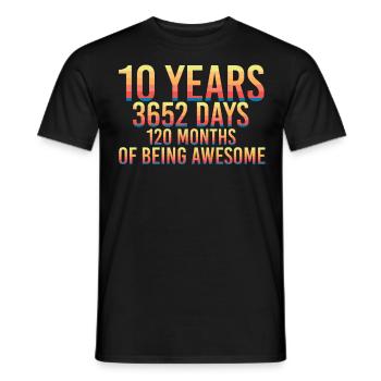 10 Jahre 10. Geburtstag Geschenk - Männer T-Shirt - Schwarz - Vorne - AI Model Male 178 light (178cm)