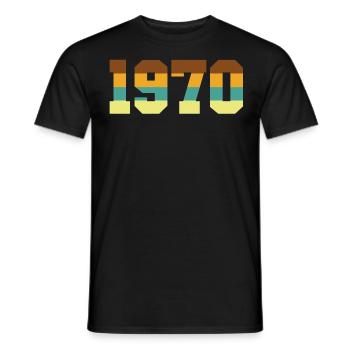 1970 - Männer T-Shirt - Schwarz - Vorne - AI Model Male 178 light (178cm)
