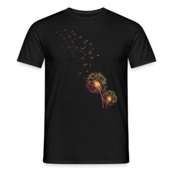 Pissenlit, pissenlit, pelote d'herbe - T-shirt homme - noir - Devant - AI Model Male 178 light (178cm)