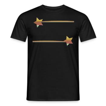 Star falling star line - Men's T-Shirt - black - Front - AI Model Male 178 light (178cm)