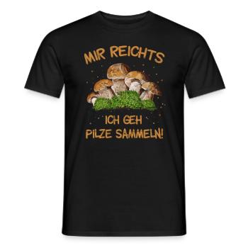 Funny forest saying for mushroom hunters Gift - Men's T-Shirt - black - Front - AI Model Male 178 light (178cm)