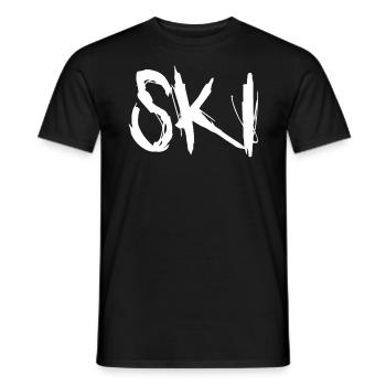Ski Skifahrer Skier - Männer T-Shirt - Schwarz - Vorne - AI Model Male 178 light (178cm)