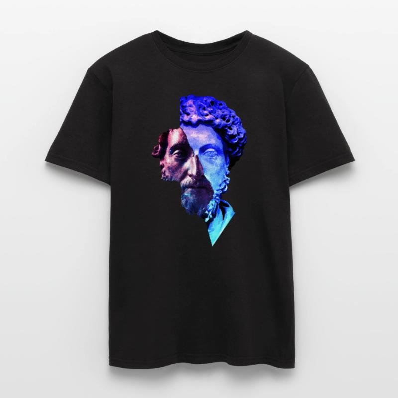 Stoikismus Marcus Aurelius Lila Universum Kunstwerk Männer T-Shirt