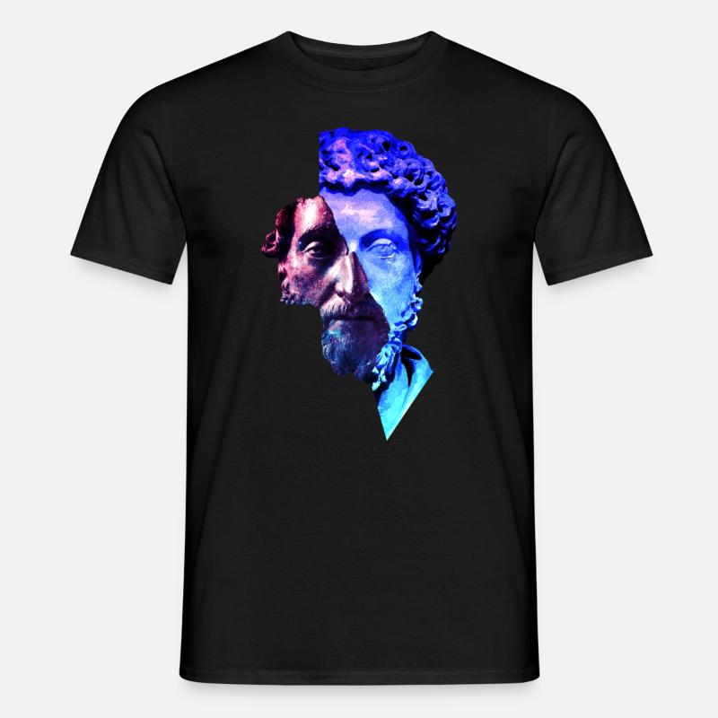 Stoïcisme Marc aurèle Univers violet Artwork - T-shirt homme - noir