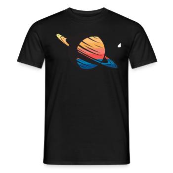 Planet Saturn Weltraum - Männer T-Shirt - Schwarz - Vorne - AI Model Male 178 light (178cm)