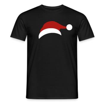 Bonnet de Noel Noël X-Mas - T-shirt homme - noir - Devant - AI Model Male 178 light (178cm)