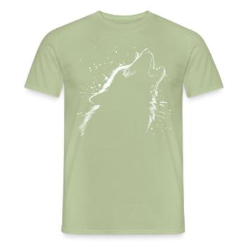 Heulen des Wolfes - Männer T-Shirt - Sage - Vorne - AI Model Male 178 light (178cm)