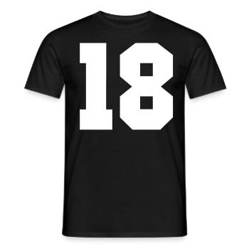 18 - Männer T-Shirt - Schwarz - Vorne - AI Model Male 178 light (178cm)