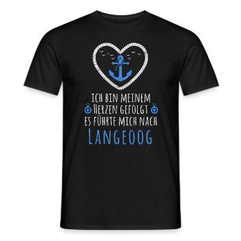 Langeoog - Urlaub Meer Urlauber Spruch - Männer T-Shirt - Schwarz - Vorne - AI Model Male 178 light (178cm)
