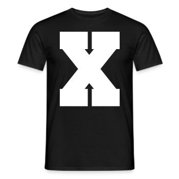 Lettre X - T-shirt homme - noir - Devant - AI Model Male 178 light (178cm)