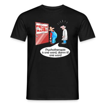 Psycho The Rapist Psychology & Psychologist Design - Men's T-Shirt - black - Front - AI Model Male 178 light (178cm)