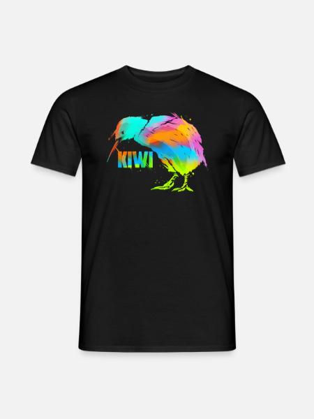 Kiwi Vogel Art - Kiwi Kunst Neuseeland Geschenk - Männer T-Shirt - Schwarz