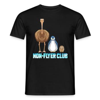 Non Flyer Club - Bird Ostrich Penguin Kiwi Bird - Men's T-Shirt - black - Front - AI Model Male 178 light (178cm)