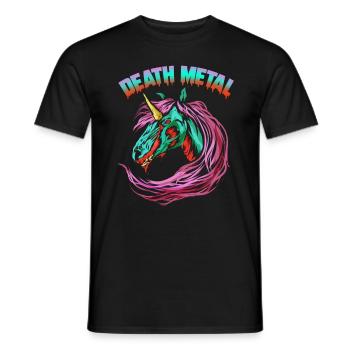 Conception arc-en-ciel de style zombie licorne de la mort - T-shirt homme - noir - Devant - AI Model Male 178 light (178cm)