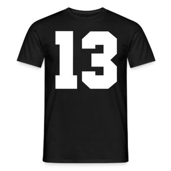13 - Men's T-Shirt - black - Front - AI Model Male 178 light (178cm)