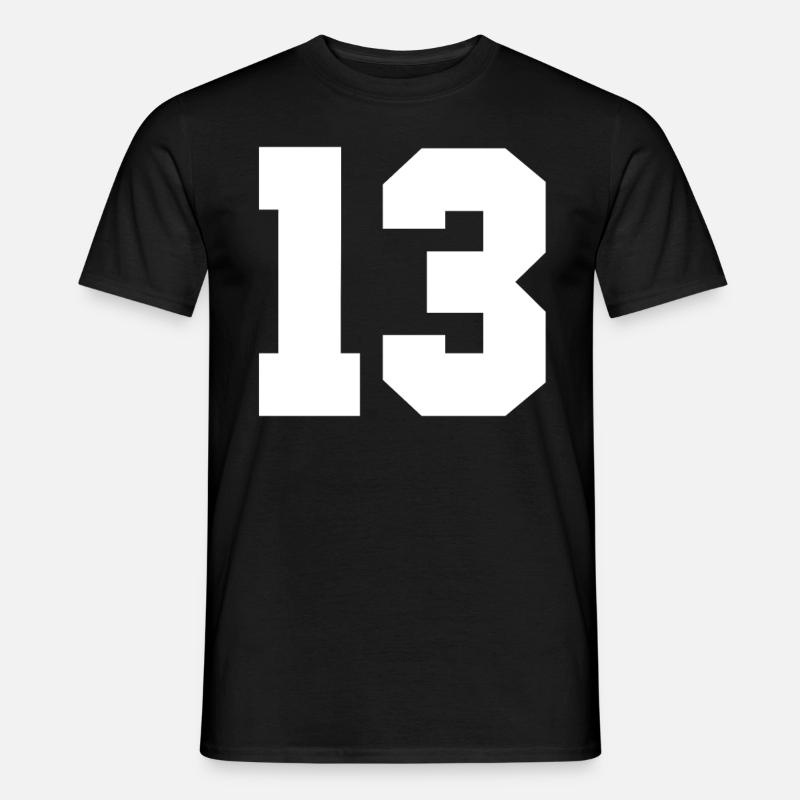 13 - Männer T-Shirt - Schwarz