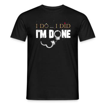 J'ai fait, j'ai fait, j'ai fini - Cadeau drôle de divorce - T-shirt homme - noir - Devant - AI Model Male 178 light (178cm)