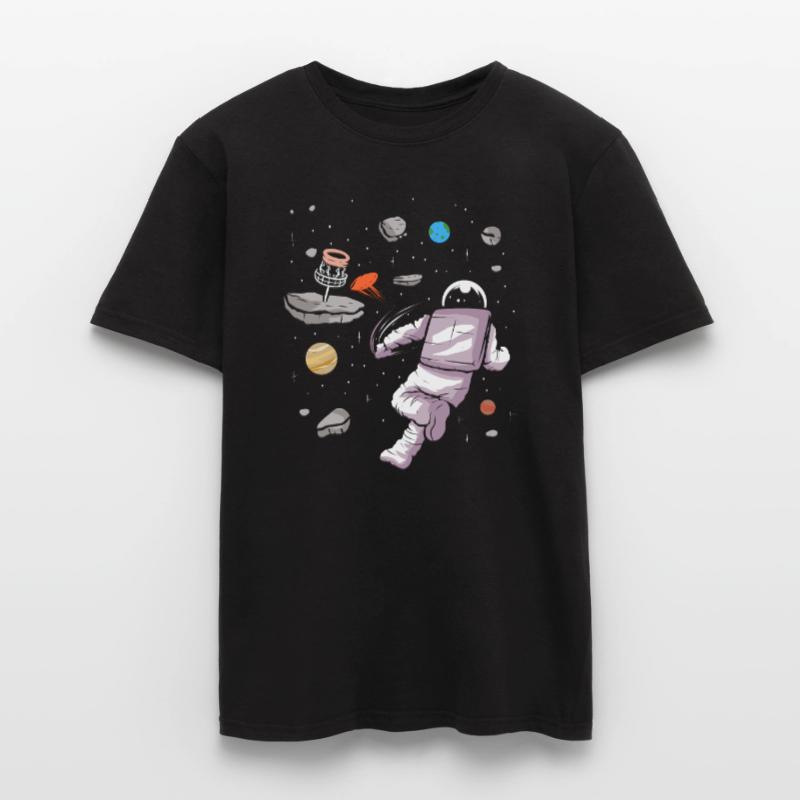 Astronaute de golf de disque dans la conception de golfeur de disque spatial T-shirt homme