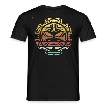 Tatouage soleil maori - T-shirt homme - noir - Devant - AI Model Male 178 light (178cm)