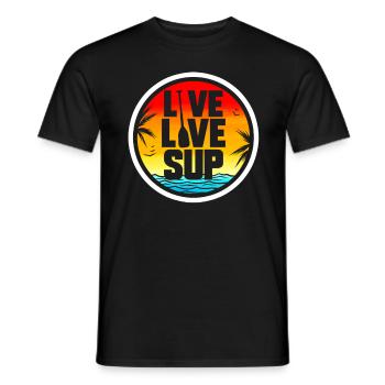 Conception et cadeau de SUP Stand Up Paddle Live Love - T-shirt homme - noir - Devant - AI Model Male 178 light (178cm)