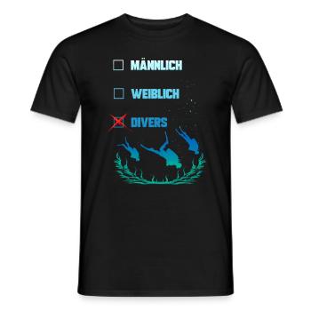 Lustiges Taucher Design - Männlich Weiblich Divers - Männer T-Shirt - Schwarz - Vorne - AI Model Male 178 light (178cm)