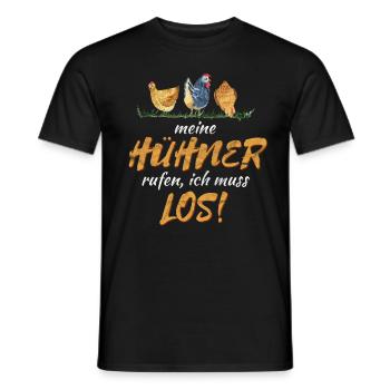 Humorvoller Huhn Spruch für Landwirte Geschenk - Männer T-Shirt - Schwarz - Vorne - AI Model Male 178 light (178cm)