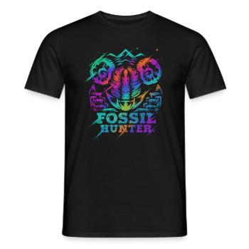 Fossil Hunter Funny Geology Geologist Gift - Men's T-Shirt - black - Front - AI Model Male 178 light (178cm)