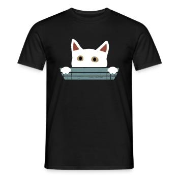 Cat Kitten Meow Pet Cat Retro Cat - Men's T-Shirt - black - Front - AI Model Male 178 light (178cm)