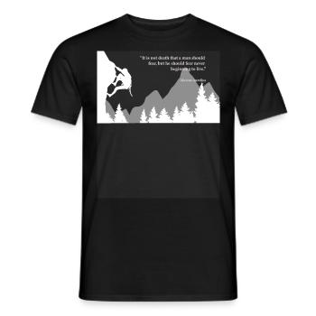 Fangen Sie an zu leben, stoisches Zitat von Marcus Aurelius - Männer T-Shirt - Schwarz - Vorne - AI Model Male 178 light (178cm)