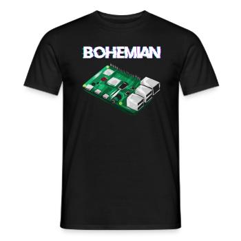 Bohemian Raspberry computer scientist programmer Pi - Men's T-Shirt - black - Front - AI Model Male 178 light (178cm)