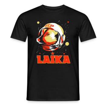 Laika Space Dog Union Soviétique Space Dog - T-shirt homme - noir - Devant - AI Model Male 178 light (178cm)