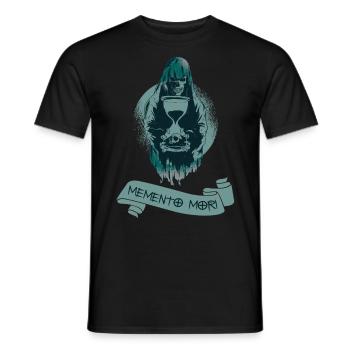 "Memento Mori", Skull, Death, Remember - T-shirt homme - noir - Devant - AI Model Male 178 light (178cm)